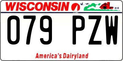 WI license plate 079PZW