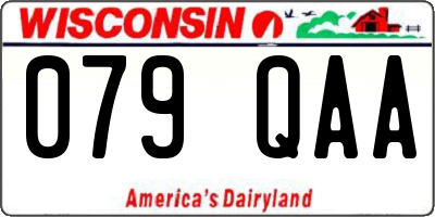 WI license plate 079QAA