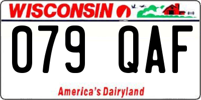 WI license plate 079QAF