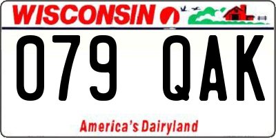 WI license plate 079QAK