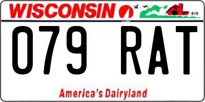 WI license plate 079RAT