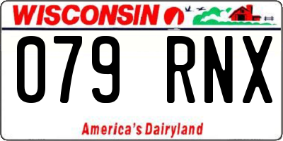 WI license plate 079RNX