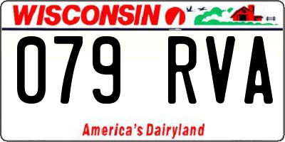 WI license plate 079RVA