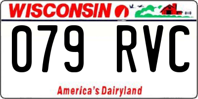 WI license plate 079RVC