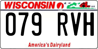 WI license plate 079RVH