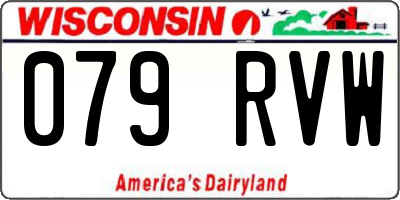 WI license plate 079RVW
