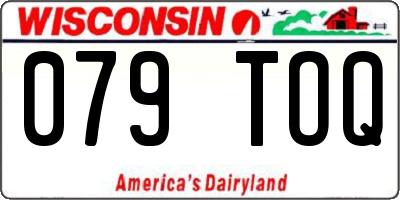 WI license plate 079TOQ