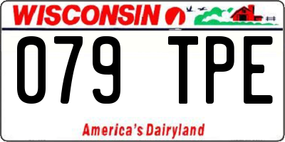 WI license plate 079TPE