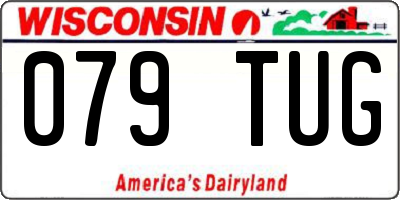 WI license plate 079TUG