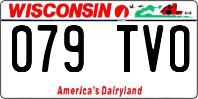 WI license plate 079TVO