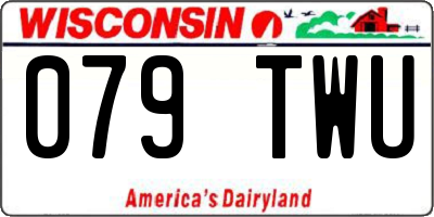 WI license plate 079TWU