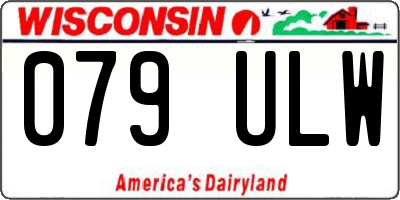 WI license plate 079ULW
