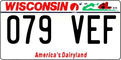 WI license plate 079VEF