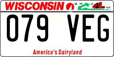WI license plate 079VEG