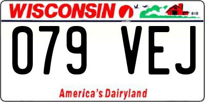 WI license plate 079VEJ