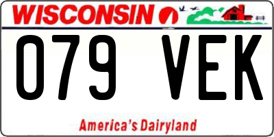 WI license plate 079VEK