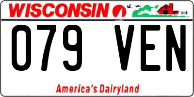 WI license plate 079VEN