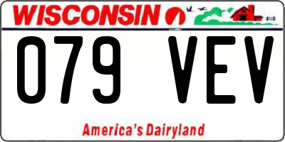WI license plate 079VEV