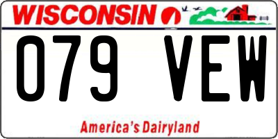 WI license plate 079VEW