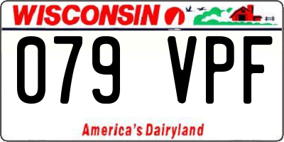WI license plate 079VPF