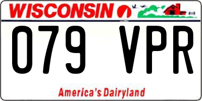WI license plate 079VPR