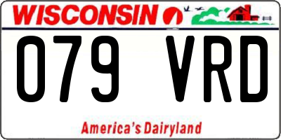 WI license plate 079VRD