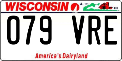 WI license plate 079VRE