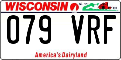 WI license plate 079VRF