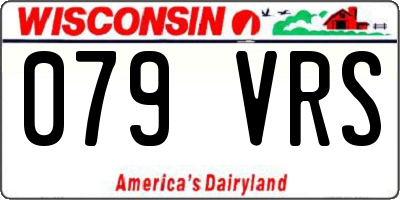 WI license plate 079VRS