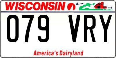 WI license plate 079VRY