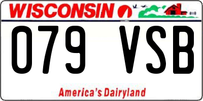 WI license plate 079VSB