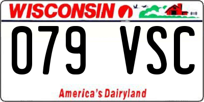 WI license plate 079VSC