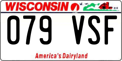 WI license plate 079VSF