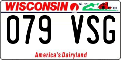 WI license plate 079VSG
