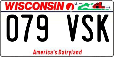 WI license plate 079VSK