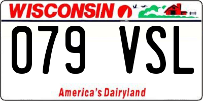 WI license plate 079VSL