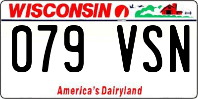 WI license plate 079VSN