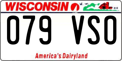 WI license plate 079VSO