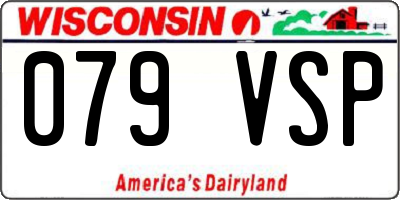 WI license plate 079VSP