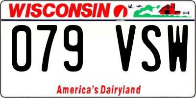 WI license plate 079VSW