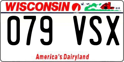 WI license plate 079VSX