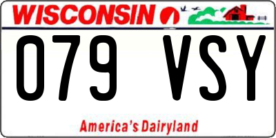 WI license plate 079VSY