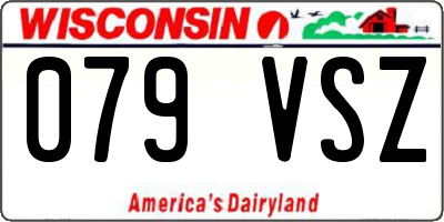 WI license plate 079VSZ