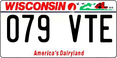 WI license plate 079VTE