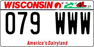 WI license plate 079WWW