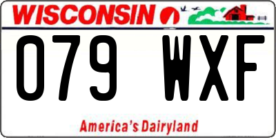 WI license plate 079WXF