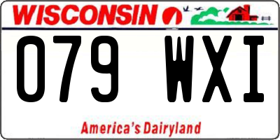 WI license plate 079WXI