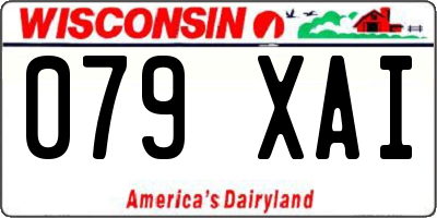 WI license plate 079XAI