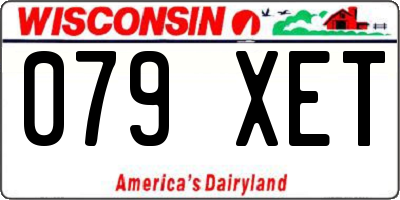 WI license plate 079XET