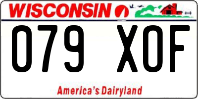 WI license plate 079XOF